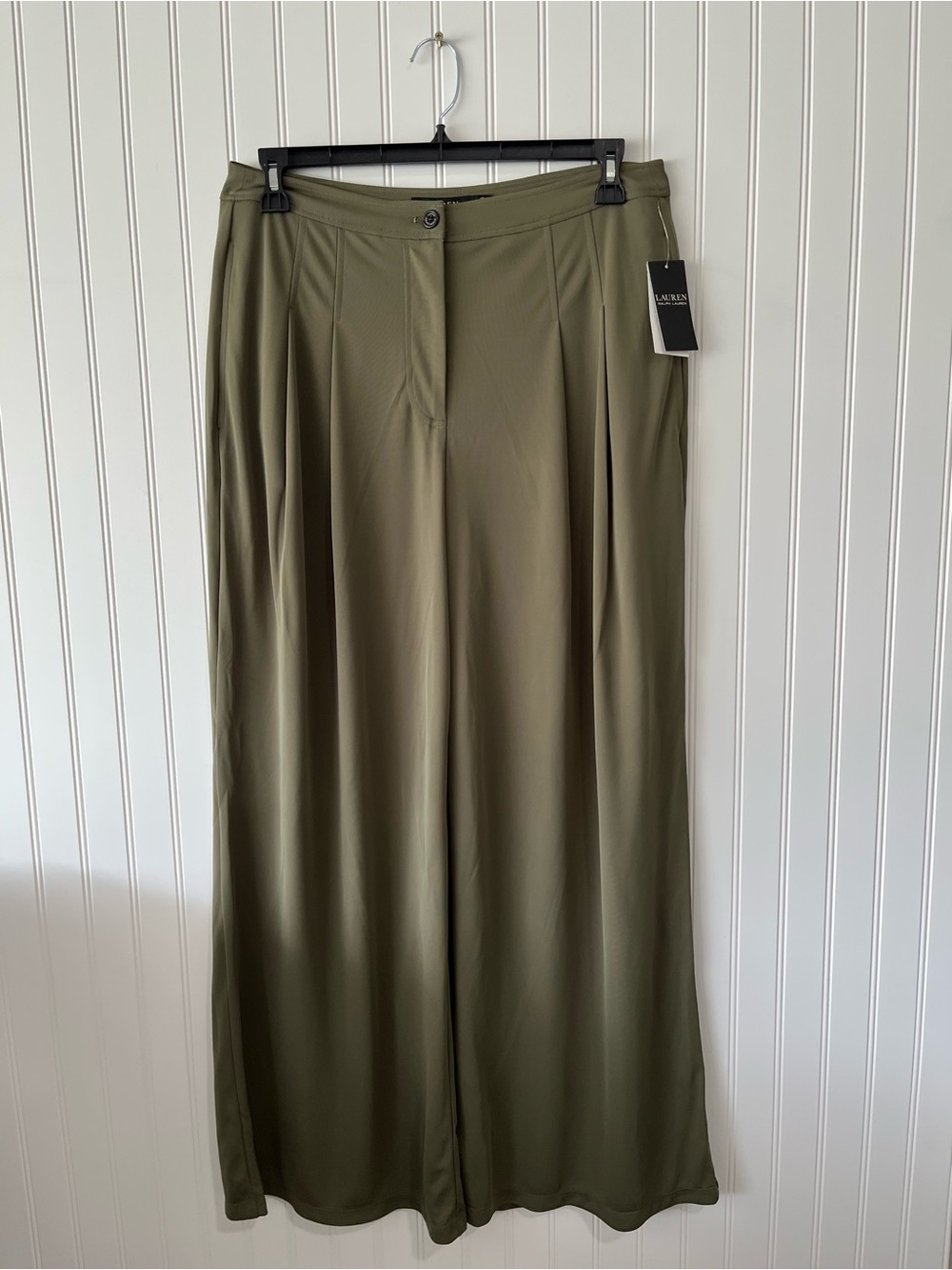 Lauren Ralph Lauren Olive Green High-Waist Trousers